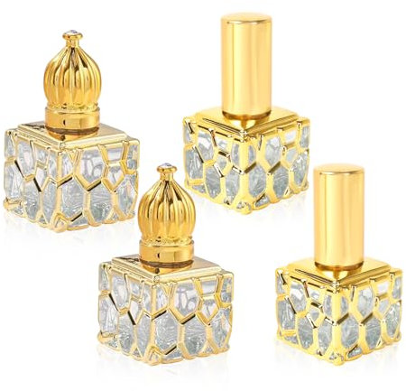 BeauFairy Bouteille D'huile Essentielle, 2PCS Flacon Roll On Vide, 2PCS Bouteille Vaporisateur de Parfum, Bouteille Rechargeable, pour Parfums, Aromathérapie, Massage, Huiles Essentielles, 10ML