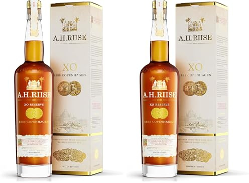 A.H. Riise Copenhagen Gold Medal | Premium Spirituose auf Rumbasis |Karibik|Lieblich, Fruchtig | 700 ml | 40% Vol. (Packung mit 2)