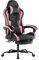 WOTSTA Gaming Chair Computerstuhl Ergonomischer Gaming Stuhl mit Fußstütze Bürostuhl Ergonomischer Computerstuhl mit Lendenwirbelstütze (BLKPK)