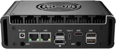 Micro Firewall Appliance,Industrial Mini PC I7-4600U, 4K 2HD+DP Triple Dispaly,Desktop Computer Home/Office 2 LAN,USB3.0, RS232 COM,WiFi,Type-C,Firewall Router PC AES-NI,4GB RAM 64GB SSD(M.2 Nvme)