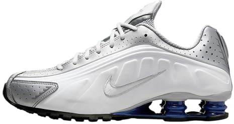 NIKE Shox R4 White/White-METALLIC Silver 38.5 EU