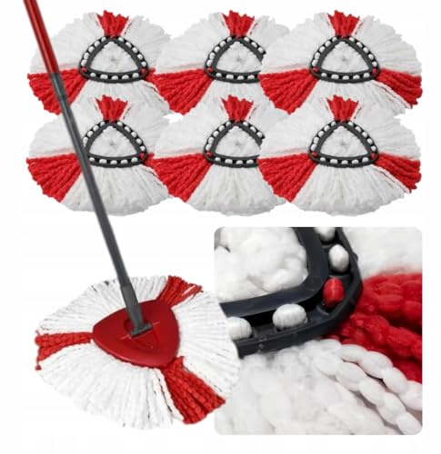 STYLIZER Wischmopp Ersatzköpfe aus Mikrofaser 6 Stück - Kompatibel mit Vileda Wischmopp Leifheit Bodenwischer Ersatzbezug - Mopp zum Bodenwischen Ersatz mit Dreiecksform, Mop Bezug Maschinenwaschbar