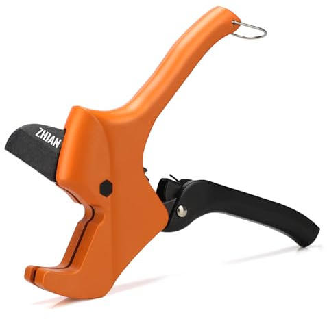 ZHJAN Plastic Pipe Cutter, Ratchet-Style Heavy-Duty PVC Pipe Cutter, SK5 Carbon Steel Blade, Maximum Cutting Diameter 42mm,Tube Cutter Slice Suitable for Cutting PVC/CPVC/PPR/PEX