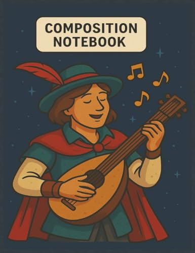 Bard RPG Notebook: Fantasy Scene 200 College Ruled Pages Composition Notebook