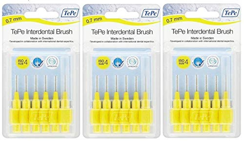 TePe Yellow Interdental Brush 0.7mm 6 Brushes X Pack of 3 [YOUR CARE]
