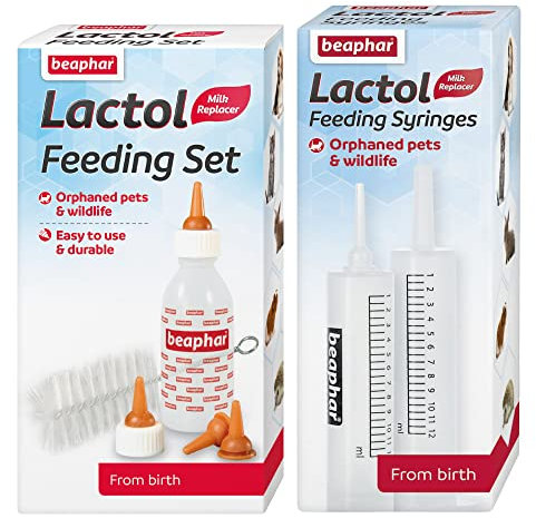 Alpha Dog Lactol Feeding Bottle & Syringe Set Puppy Dog Kitten Whelping Milk Set