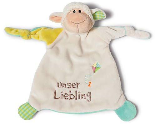 NICI Schmusetuch Lamm Monny ‚Unser Liebling´ 25x25cm – Schnuffeltuch ab 0+ Monaten – Kuscheltuch für Babys & Kleinkinder – Baby Kuscheltier / Schnuffeltuch – Schmusetuch für Mädchen & Jungen – 40044