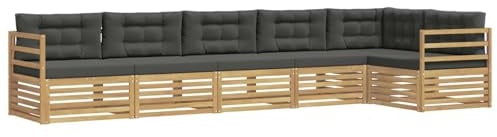vidaXL Outdoor-Sofagarnitur 6 pcs Weiß und Anthrazit, Patio-Sofa, langlebige Gartensitzmöbel, modernes Lounge-Set für Komfort im Freien