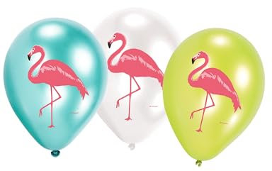Amscan 9903333 - 6 Latexballoons Flamingo Paradise 27,5 cm / 11, Luftballons