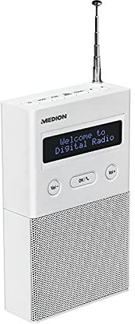 MEDION P65715 DAB+ Steckdosenradio mit Bluetooth, 20 Watt, 30 Senderspeicher, DAB+/PLL UKW, Schlummer/Snooze, weiß