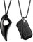 Cupimatch Herren Halskette Set Kreuz Wolf Zahn Edelstahl Kette mit Gravur 61cm, Schwarz