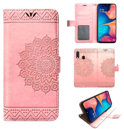betterfon Hülle Kompatibel mit Samsung Galaxy A7 (2018) | Klapphülle Schutzhülle mit Kartenfächer Kompatibel für Galaxy A7 (2018) | Magnetverschluss Flip Case | Rosegold