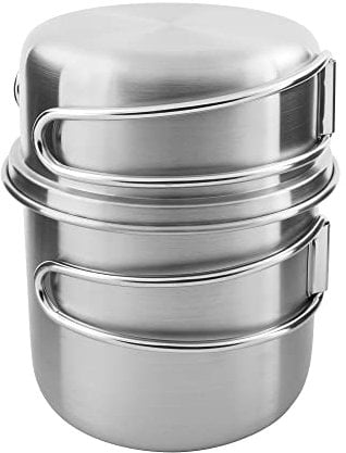 Tatonka Handle Mug 500 ml Set – Becherset aus rostfreiem Edelstahl bestehend aus Tasse und Deckel - Mit Klappgriffen und Volumenskalierung - kompatibel mit Nalgene Weithals 1L