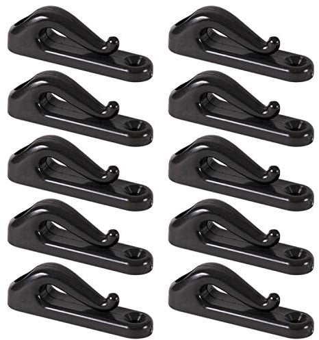 Nautika 10x Spinnaker-Haken 5mm Seil Kunststoff Schwarz Länge 55mm Segel-Boot Tau-Werk Seil Clip Rücklauf