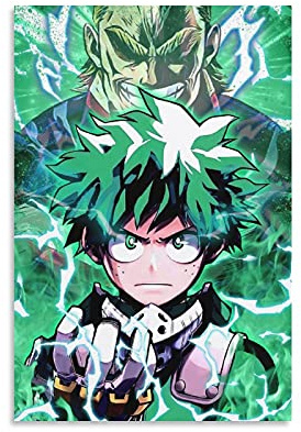 GNKIO Anime Poster My Hero Academia Deku All·Might 2 Poster Dekorative Malerei Leinwand Wandkunst Wohnzimmer Poster Schlafzimmer Malerei 12x18inch(30x45cm)