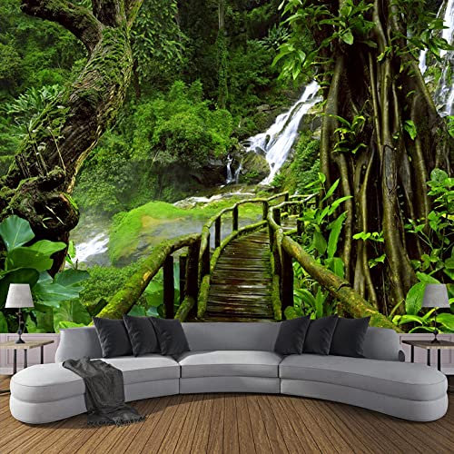 Benutzerdefinierte Große Wandbild Urwald Grün Landschaft Hintergrund Fototapete 3D Wohnzimmer Schlafzimmer Dekoration Wandmalerei 430Cm(W)×300Cm(H)