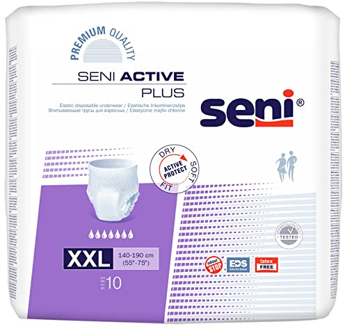 4x Seni Active Plus Inkontinenzpants - 10 Stück - XXL - 5900516135492 | Packung (10 Stück)