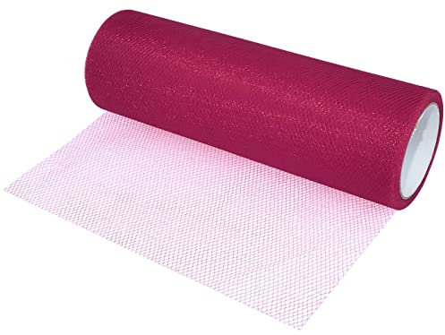 AERZETIX - C55256 - Rouleau filet de tulle 15 cm x 9 m - couleur : rose fuchsia - pour confection couture vêtements artisanat décoration