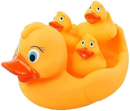 KOKSI Juguetes de natación familiares de pato de goma para baño de bebé, piscina, patitos grandes y pequeños, juego de baño, juego de 4