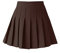 TONCHENGSD Damen High Waist Plissee Mini Skirt Skater Tennisrock, Dark Coffee, Mittel