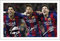 Unterzeichneter Fotodruck mit Luis Suarez, Neymar und Lionel Messi, 30,5 x 20,3 cm, mit vorgedruckter Signatur, Autogramm, Barcelona, Fußball Autogramm, Geschenk