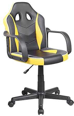 ASSEN - CHAISE DE GAMING EN PVC+PL ET NYLON NOIR ET JAUNE
