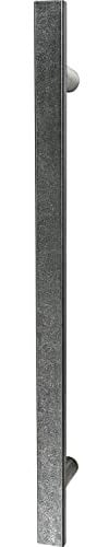 HALCÖ Stoßgriff flach, Haustürgriff Länge 1200 mm, Stangengriff für Holz- und Glastüren, Stahl verzinkt schwarz