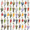 48 Stück sitzende Figuren im Maßstab 1:32 Modellfiguren People Track 1 Painted Multicolor Modellbau Figuren zubehör für Modelleisenbahn Trains Architectural Scenery Railway Layout