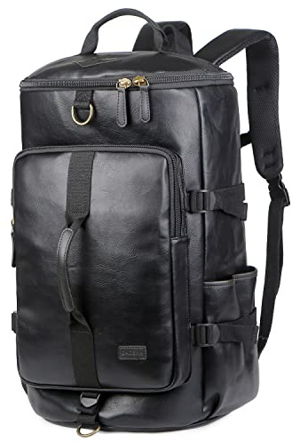 BAOSHA HB-26 Herren Rucksäcke Handgepäck Schultertasche Convertible PU Leder Reisetasche Wanderrucksäcke Sporttasche Travel Duffel Bag Weekender Tasche