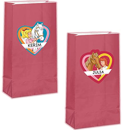 Carpeta 12 Partytüten + 12 Namensschilder für Mitgebsel zum Kindergeburtstag und Mottoparty | Geschenktüten Mitgebseltüten Tüten Kinder Geburtstag, Edition: Bibi und Tina