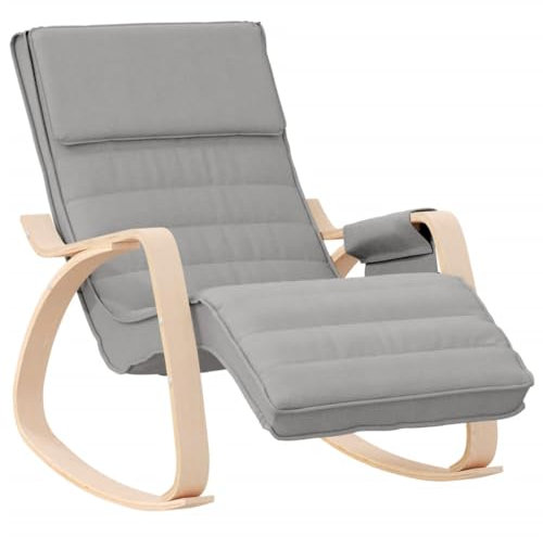 vidaXL Schaukelstuhl Relaxstuhl Schwingstuhl Ruhesessel Loungesessel Sessel Schwingsessel Polstersessel Schaukelsessel Wohnzimmer Hellgrau Stoff