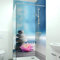 DRUCK-EXPERT Premium Duschrückwand 0,4 mm selbstklebendes Hart-PVC, Größe:2 x B 103 x H 100 cm Querformat, Muster:Zen Garten