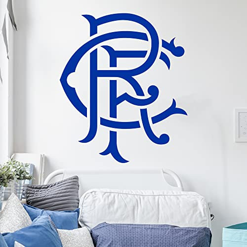 Rangers Wandtattoo – Schriftrollwappen + Aufkleber-Set, Fußballkunst (90 cm Höhe x 75 cm Breite)