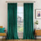 Woaboy Pencil Pleat Velvet Green Curtains 90x90 for Living Room Luxury Soft Drapes for Bedroom Window Treatment for Thermal Insulated & Room Darkening Dark Green, 2 Panels