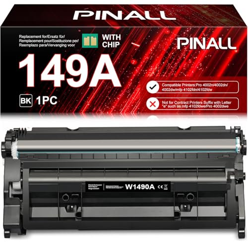PINALL 149A W1490A Toner (MIT CHIP) Kompatibel für HP 149 149X W1490A 149A HP Laserjet Pro MFP 4102fdw Toner Laserjet Pro MFP 4102dw 4102fdn 4002dn 4002dw 4102 4002 (1 Schwarz)