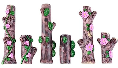 Leadigol Baumstumpf, Pfirsichblüte, Morning Glory, Baumstumpf, Bonsai, Mikro-Landschaft, Moos, Harz, Ornament für Heimdekoration