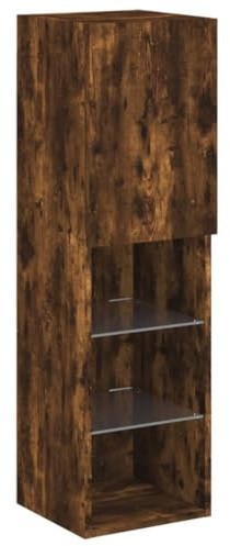 vidaXL TV-Schrank mit LED-Leuchten Räuchereiche 30,5x30x102 cm