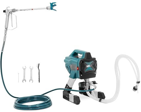 MSW Station de Peinture airless 1,4 l/Min 200 Bar Tuyau 7,5 m Pistolet Peinture airless Machine Peinture airless Pulvérisateur airless