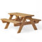 AMATA Classic Design Kinder Picknicktisch Mini UNGURS Collection - Wetterfester Picknicktisch aus Holz für draußen, kindersicheres Design - Perfekt für Garten und Terrasse (Braun)