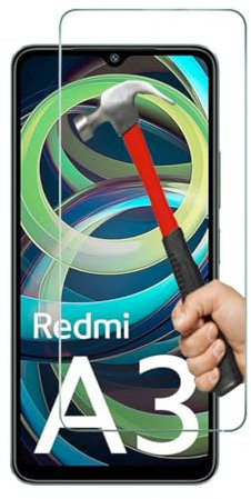 KP TECHNOLOGY Tempered Glass for Redmi A3, Easy Bubble-Free Installation High Transparency Clear HD shatterproof Premium Tempered Glass Screen Protector for Xiaomi Redmi A3