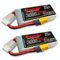 RoaringTop Batterie Lipo 3S 3000mAh 11.1V 25C Rechargeable Grande Capacité Batterie avec XT60 Plug pour Bateau RC (2 Pack)