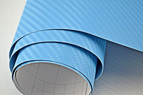 Neoxxim 7,7€/m2 3D Carbon Auto Folie hell blau 2000 x 150 cm Lackfolie Car Wrapping Lackschutzfolie blasenfrei flexibel