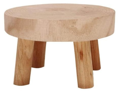 Massivholz-Beistelltisch – Holztisch, Tisch, Couchtisch, Natur | Holzhocker Rund, Tisch Massiv Shabby Vintage Hocker, Pflanze Holzhocker Sockel Ständer Topf Für Blumen