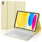 Funda con Teclado para iPad A16 11ª Generación 2025/10ª Generación 2022, Teclado Bluetooth Inalámbrico, Funda Delgada con Ranura para Bolígrafo para iPad 11ª/10ª Gen 10.9/11 Pulgadas, Amarillo Claro