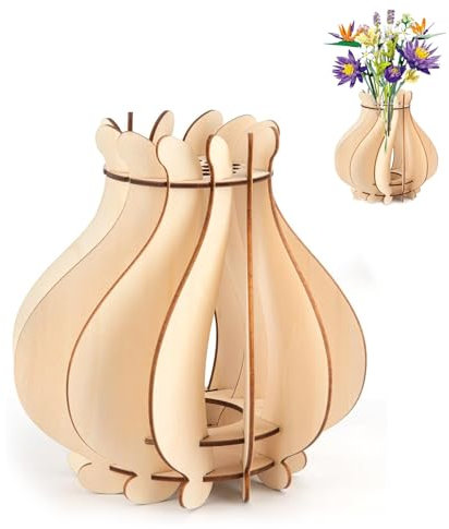 T TAKONE Vaso per fiori Lego, puzzle in legno, vaso di fiori per bouquet, può contenere rose Lego, girasole, narcisi, Lego amanti dei fiori (21 fori)