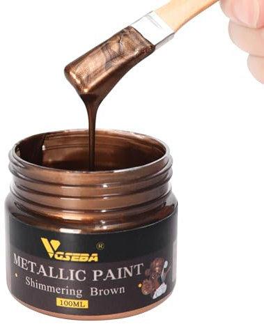 VGSEBA Vernice Acrilica Marrone Metallico, Non Tossico, Non Sbiadimento, 100ml Vernice Caffè Per Artigianato, Arte, Pittura, Artigianato, Ideale Per Tela Di Legno Argilla Tessuto Craft Forniture