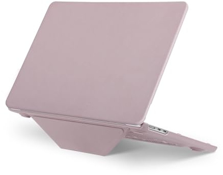 MOSISO Custodia Compatibile con MacBook Air 15 Cover M5 M4 M3 M2 2026-2023 | PU Pelle Rivestito con Staffa Piega Case per Macbook Air 15,3 pollici A3448 A3241 A3114 A2941 con Touch ID 2025 2024, Rosa