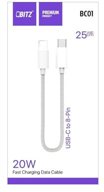 PVONLINE OASIS USB-C to 8-Pin Charging Cable, 0.25m/1m/2m/3m, Multiple Length Options (2m)