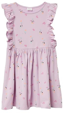 s.Oliver Kurzes Kleid mit All-Over-Print und Volantärmeln