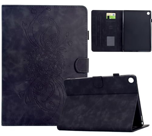 Coque pour Lenovo Tab M10 3rd Gen 10.1 Pouces 2022 (TB-328F/TB-328X), Support Multi-Angle PU Cuir Étui Housse de Protection Souple en TPU avec Porte-Cartes (Noir)